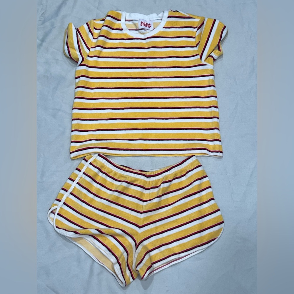 SOLID & STRIPED Yellow, Red & White Striped Set
